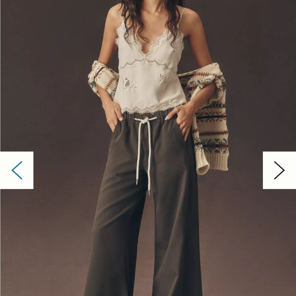 Pilcro Wide-Leg Pants in Dark Gray